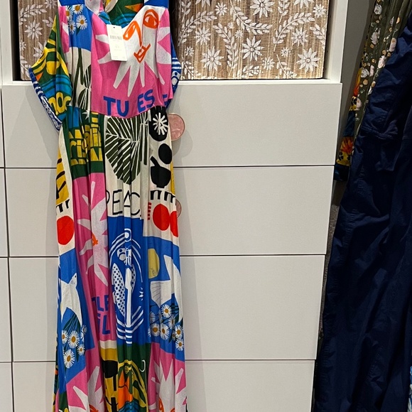 NWT ANTHROPOLOGIE Anisa Makhoul The Piper Bandeau Cutout Maxi Dress SIZE MP - Picture 4 of 5